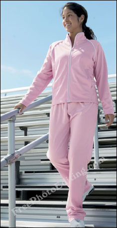 Woman in pink tracksuit from Augusta Sportswear