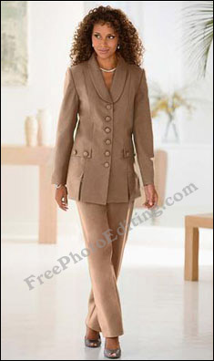 Ladies green colour formal business suit changed to brown