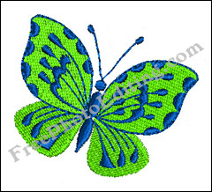 Embroidery thread colours changed to bright parrot green and navy blue