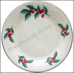 Pickard china plate with Christmas holly border