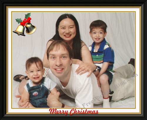 Option 2: Christmas holly and frame added to family photo.