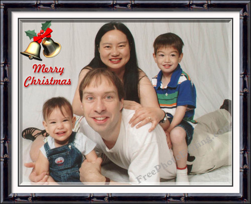 Option 3: Christmas holly and frame added to family photo.