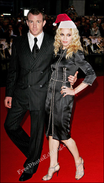 Photo editing used to make Madonna wear Santa cap to bring better luck with child adoptions...