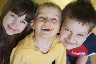 Three happy children