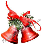 Red colour Christmas bells