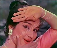 Movie still from Indian actress Asha Parekh's 1963 movie 'Phir Wohi Dil Laya Hoon'