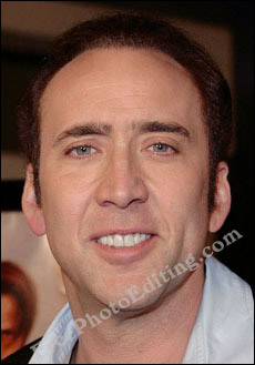 Colour correction carried out on Nicolas Cage's photograph.