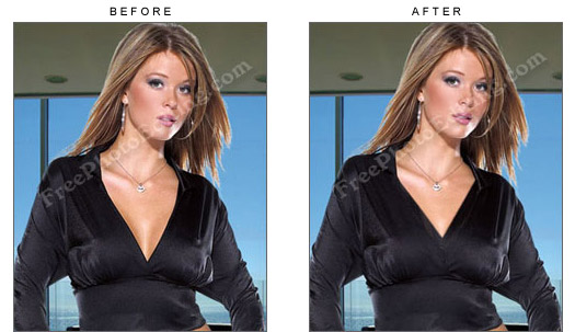 Reduce cleavage exposure with photo editing