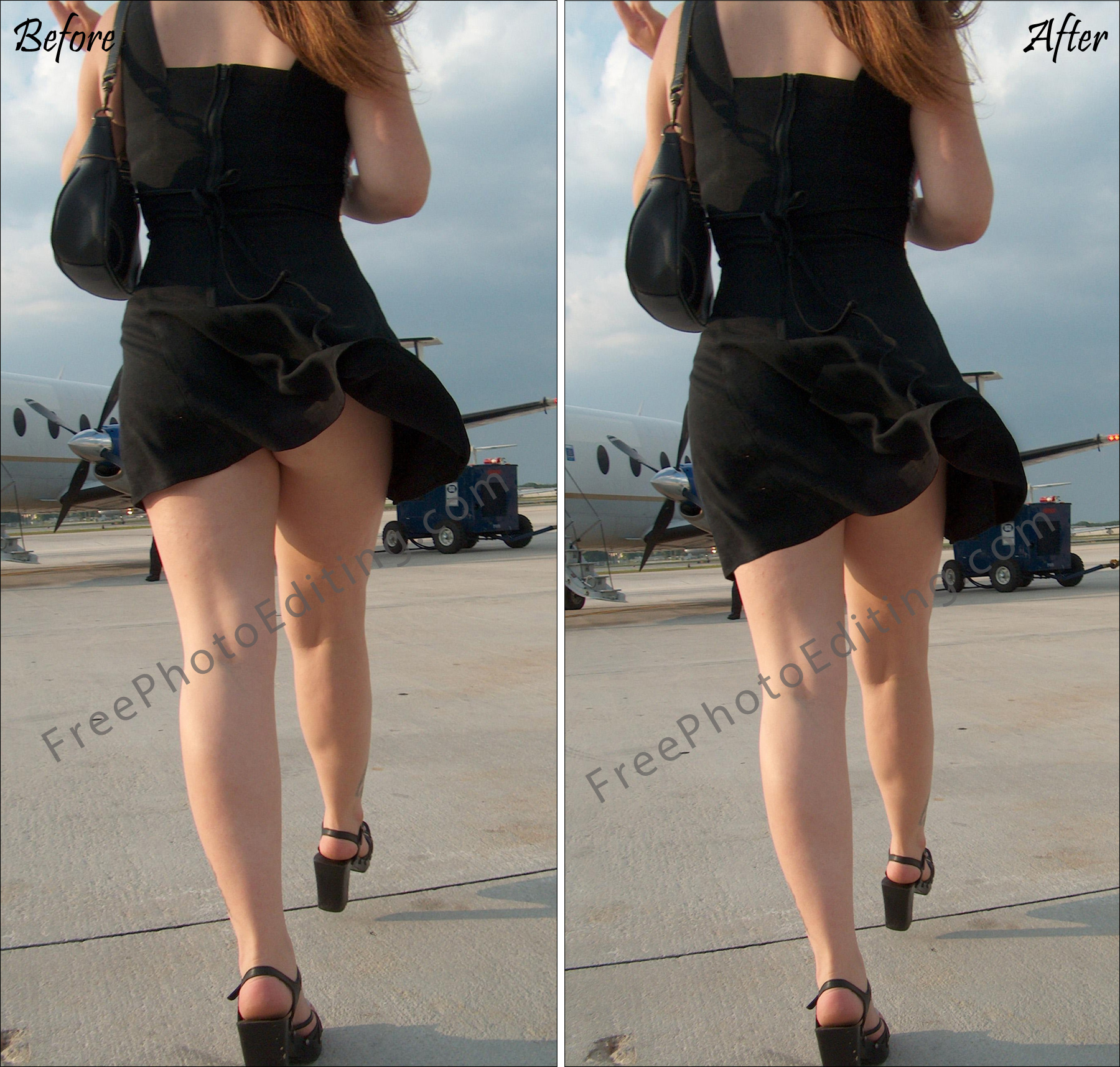 Touch up a photo that offends your sensibilties due to excessive and indecent exposure. View before and after samples.