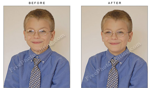 Fix glare from glasses with photo editing