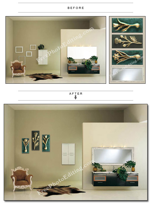 Digital interior design mock up