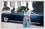 Photo editing used to move Katie Holmes back in time into the White House and John F Kennedy's presidential limousine. Holmes' film set background changed to the White House.