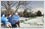 Change photo background to park scene on a snowy day