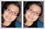 Eyeglass glare in young woman's spectacles fixed with photo editing