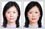 Fashion retouching: Makeover sample - Make-up applied on woman's face. Complexion cleared, retouching done for eyebrows, lipstick, rouge and eyelashes