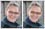 Photo editing for squinchy eye correction and large chin reduction