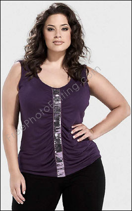 This photo is to be retouched to make subject look thinner by 30lbs.
