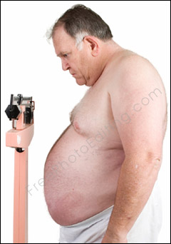 Photo editing required to make an overweight mature man lose weight. The resultant photo after retouching can be seen on right.