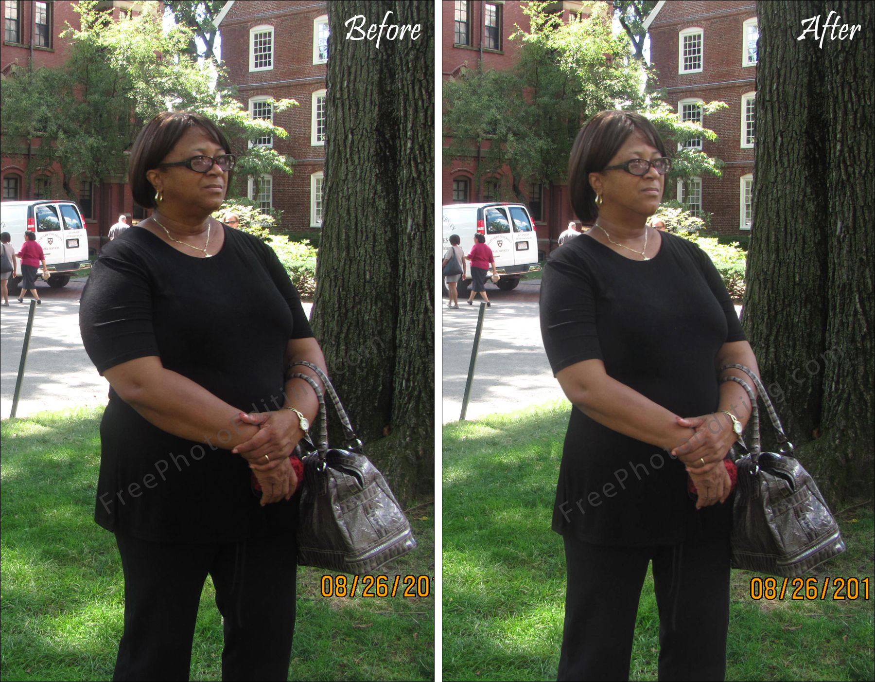 Moderate weight loss with photo retouching