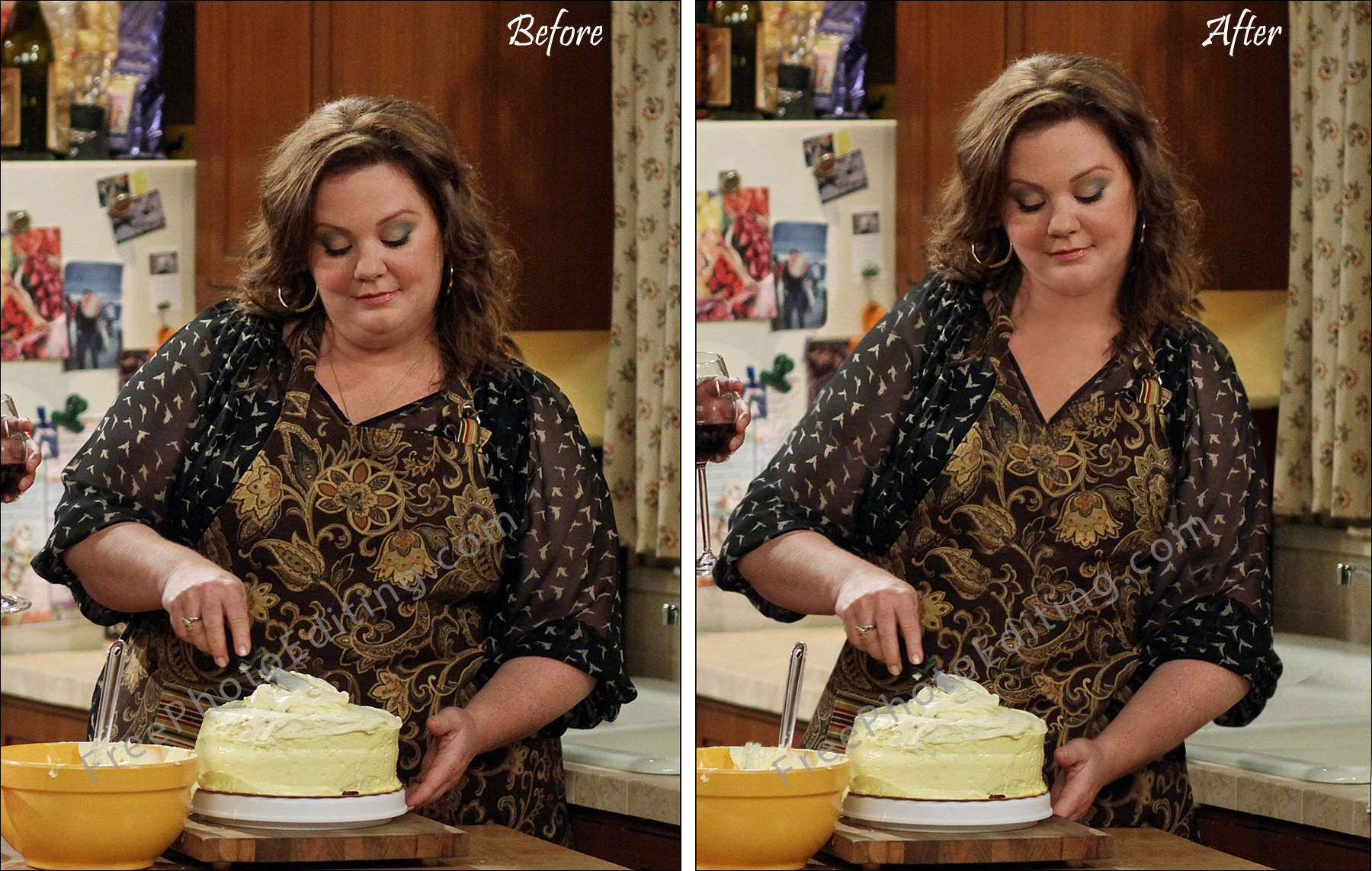 Before-and-after weight loss photos of celebrity Melissa McCarthy