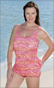 Look thinner: Photo editing used to make big-built, heavy set woman in swimsuit look thin.