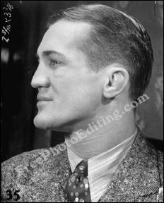 Fritzie Zivic's broken nose has been fixed with photo editing -- a digital nose job -- virtual rhinoplasty.
