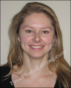 Bad photo of an ordinary looking woman, with no make-up