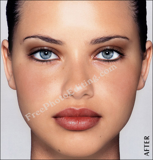 adriana lima no makeup. Makeover of no make-up photo