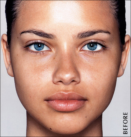 adriana lima with no makeup. Famous no-makeup photo of