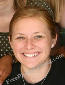 Ordinary looking young woman with thinning hair