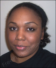 Photo retouching required. The plain looking woman in this photo needs to be glamourised. Excessive fat on the face needs to be removed. The resultant photo after editing can be seen on right.