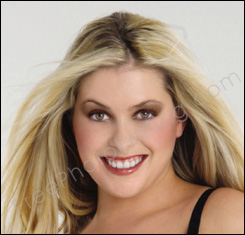 This is a photo editing example in which a 'no make-up' woman has been made attractive with virtual make-up