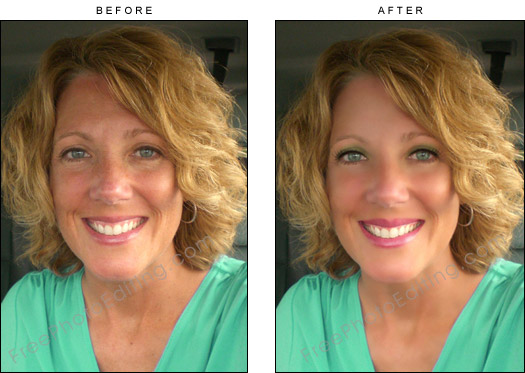Retouching example of extreme beauty makeover