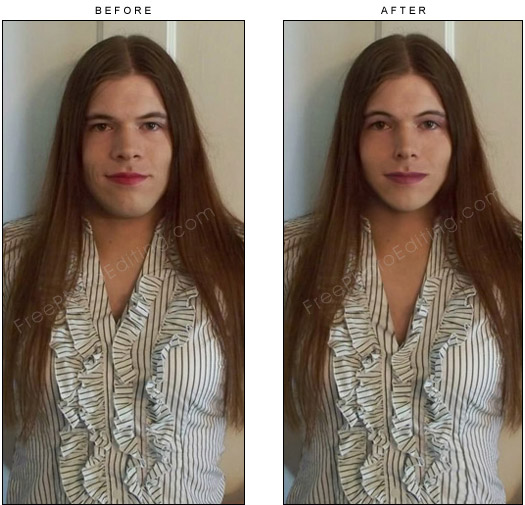 This is a retouched photo of a transgender who was originally male.