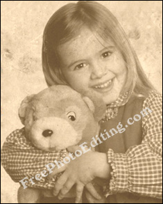 Current photograph of little girl converted to vintage (1920s) look.