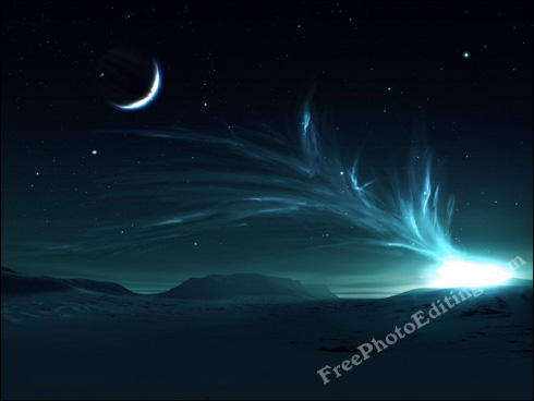 Dramatic night sky scene
