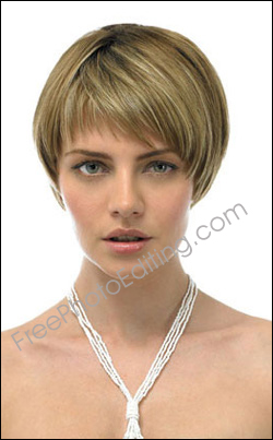 The model's squinchy eye in this photo needs correction with photo editing