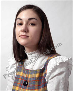 Girl's squinchy eyes fixed with photo editing
