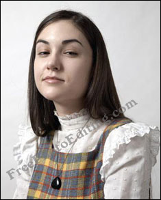 Girl with squinchy eyes / partially closed eyes