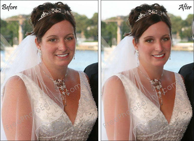 Wedding photo enhancement; make-up and slimming